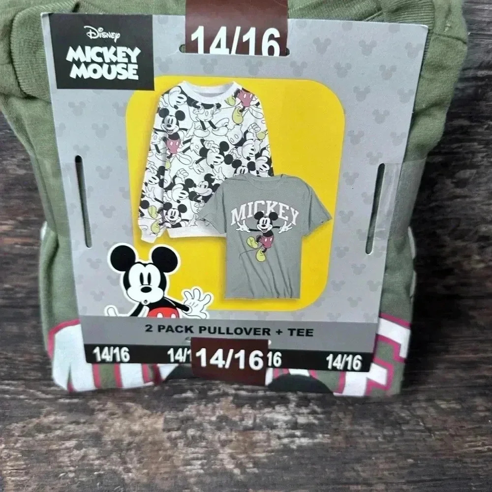 Disney‎ Mickey Mouse Kids Pullover and Tshirt Set size 14/16
